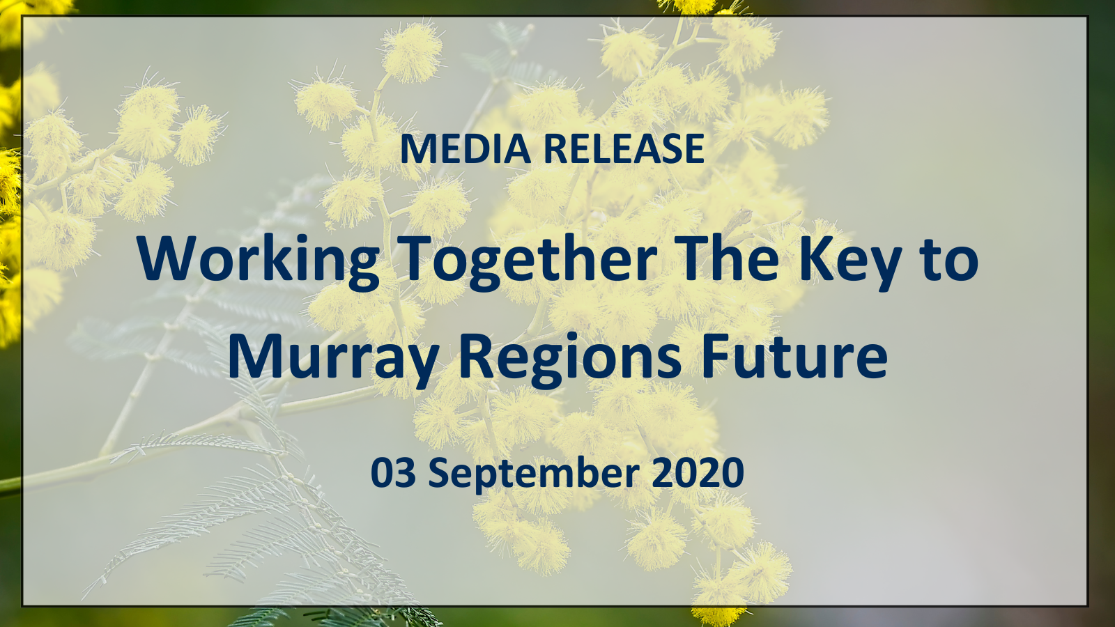 Read more about the article Media Release: Working Together The Key to Murray Regions Future