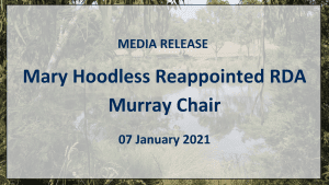 Read more about the article Media Release: Mary Hoodless Reappointed RDA Murray Chair