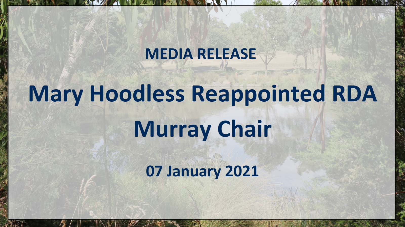 You are currently viewing Media Release: Mary Hoodless Reappointed RDA Murray Chair