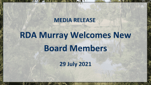 Read more about the article Media Release: RDA Murray Welcomes New Board Members